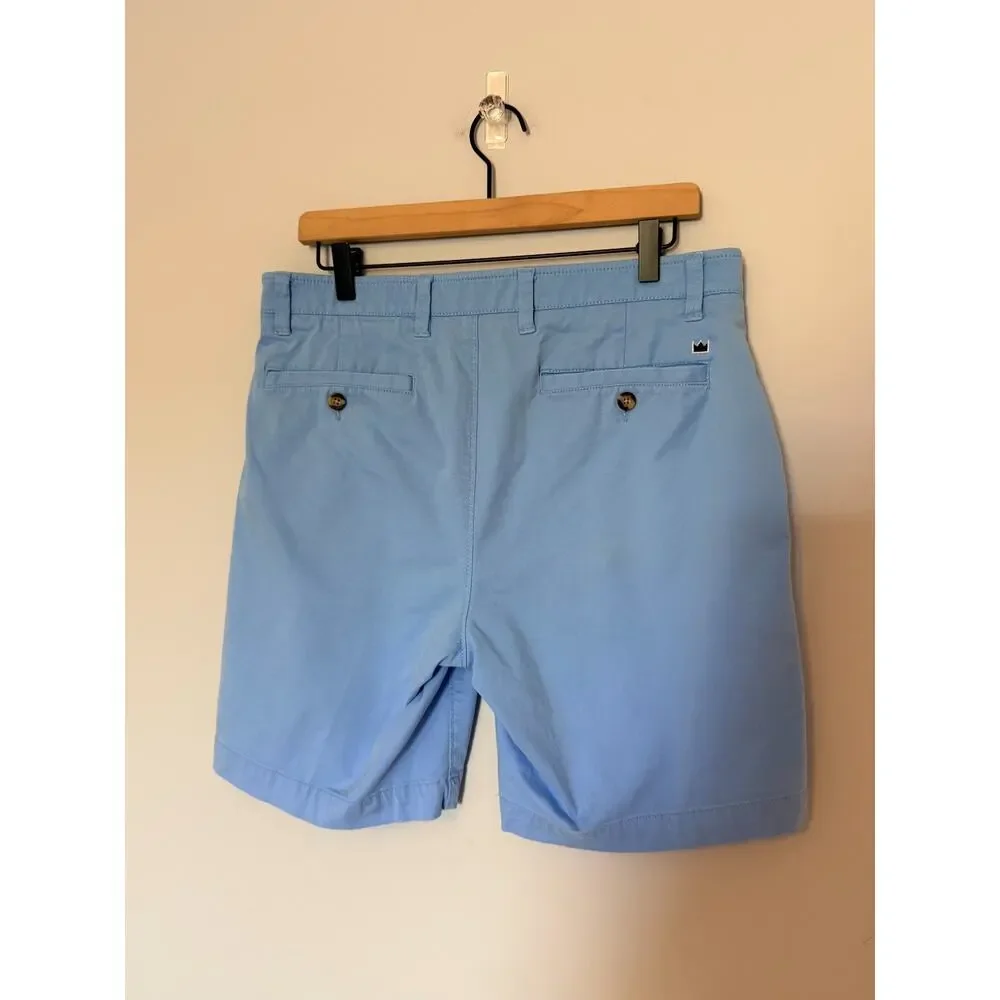 Crown & Ivy Mens Motion Flex Shorts Size 34 Blue Chino Stretch Preppy Cotton